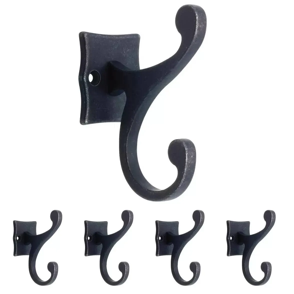 (5 Pack) Brainerd Double Scroll Hook, Tumbled Dark Gunmetal LQ-111444