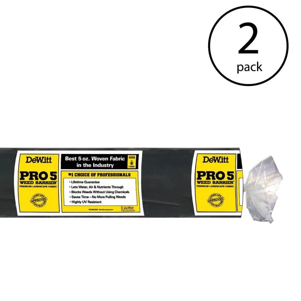 DeWitt P3 Pro 5 Commercial Landscape 5-Oz Weed Barrier Fabric, 3 x 250&#039; (2 Pack)