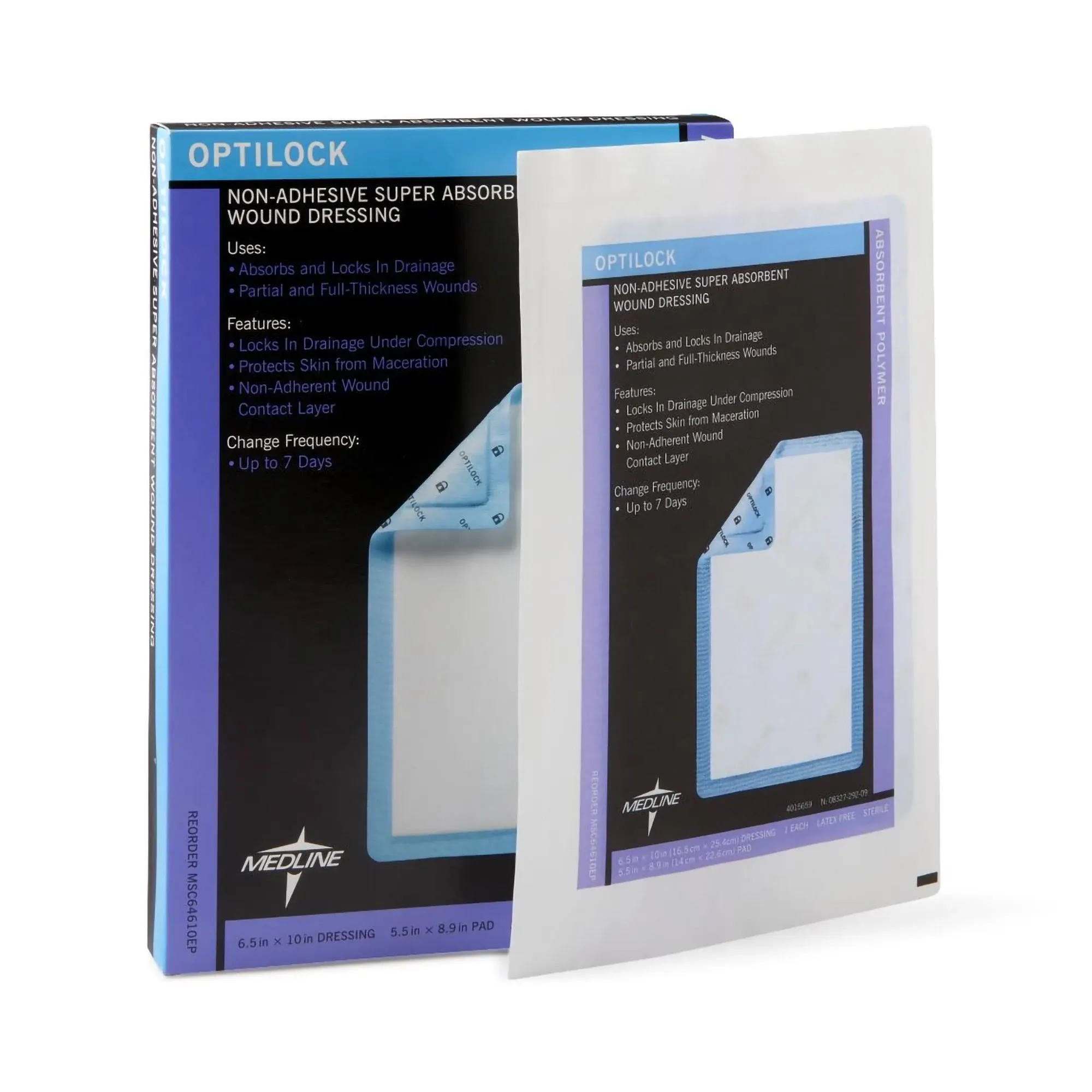 Medline OptiLock Nonadhesive Super Absorbent Wound Dressings