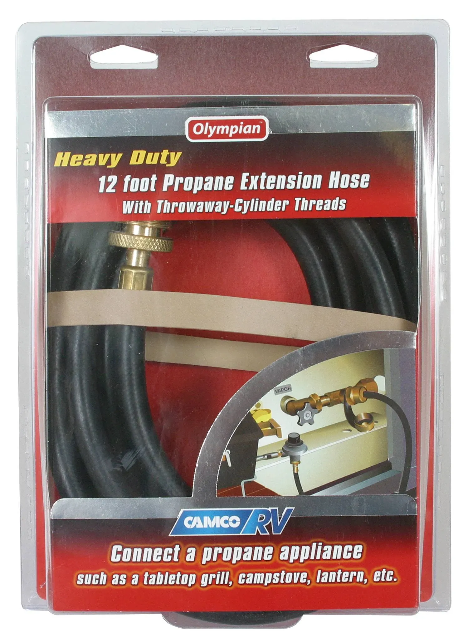 Camco 59043 12&#039; Propane Extension Hose , Black