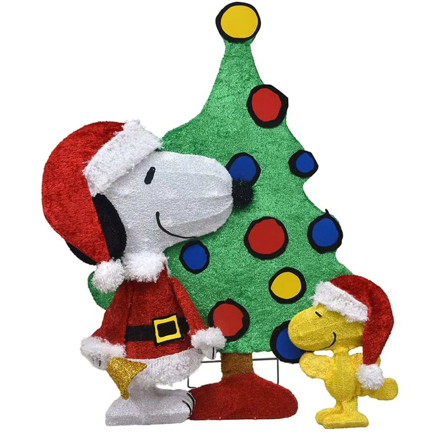 3 Piece Snoopy Tree And Woodstock Lighted Outdoor Christmas Decoration Clearance