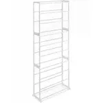 Whitmor 10-Tier 30 Pair Floor Shoe Rack - White - Plastic