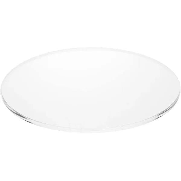 Plymor Clear Acrylic Round Standard-Edge Display Base, 8" W x 8" D x 0.25" H