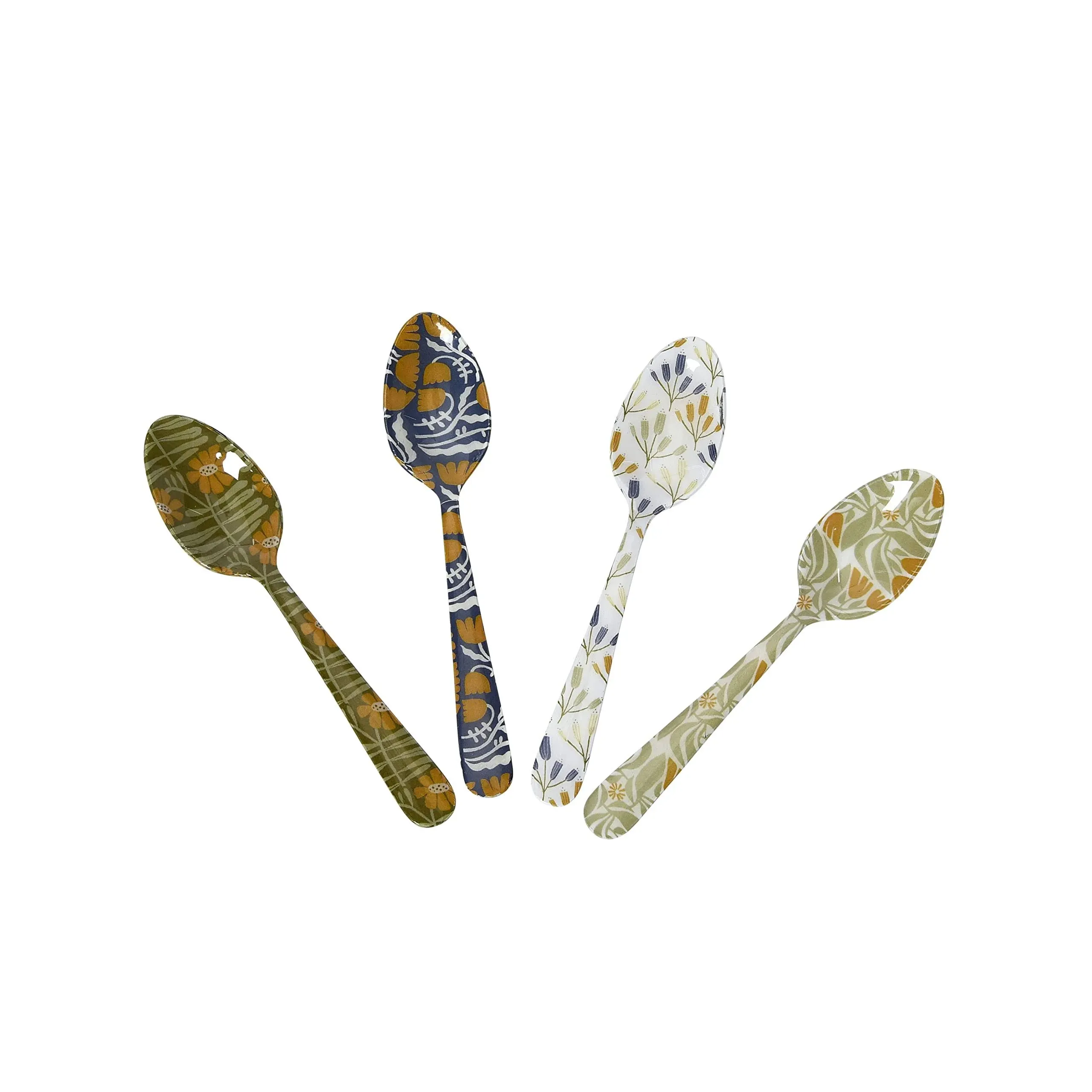 Enameled Stainless Steel Spoon with Flowers, Multicolor, Set of 4 Styles - Contemporary - Spoons - by Olive Grove | Houzz