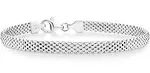 Miabella 925 Sterling Silver Italian 5mm Mesh Link Chain Bracelet for Women