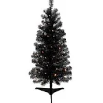  Artificial Christmas Tree Warm White Lights Includes Stand 4 feet Black