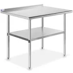 GRIDMANN NSF Stainless Steel Commercial Kitchen Prep & Work Table with Backsplash - 48 in. x 24 in.