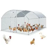 VEVOR Large Metal Chicken Coop with Run with Waterproof Cover