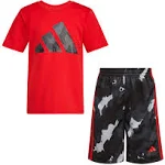 adidas Boys Short Sleeve T-shirt and Poly Shorts 2-piece Set