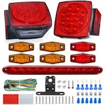 Nilight LED Trailer Light Kit Square Stop Turn Tail Light Red Amber Side Marker