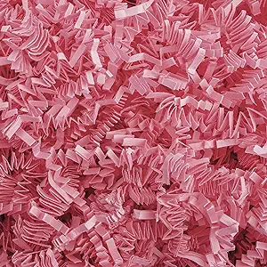 MagicWater Supply - 1 LB - Light Pink - Crinkle Cut Paper Shred Filler great for Gift Wrapping, Basket Filling, Birthdays, Weddings, Anniversaries, Valentines Day, and other occasions