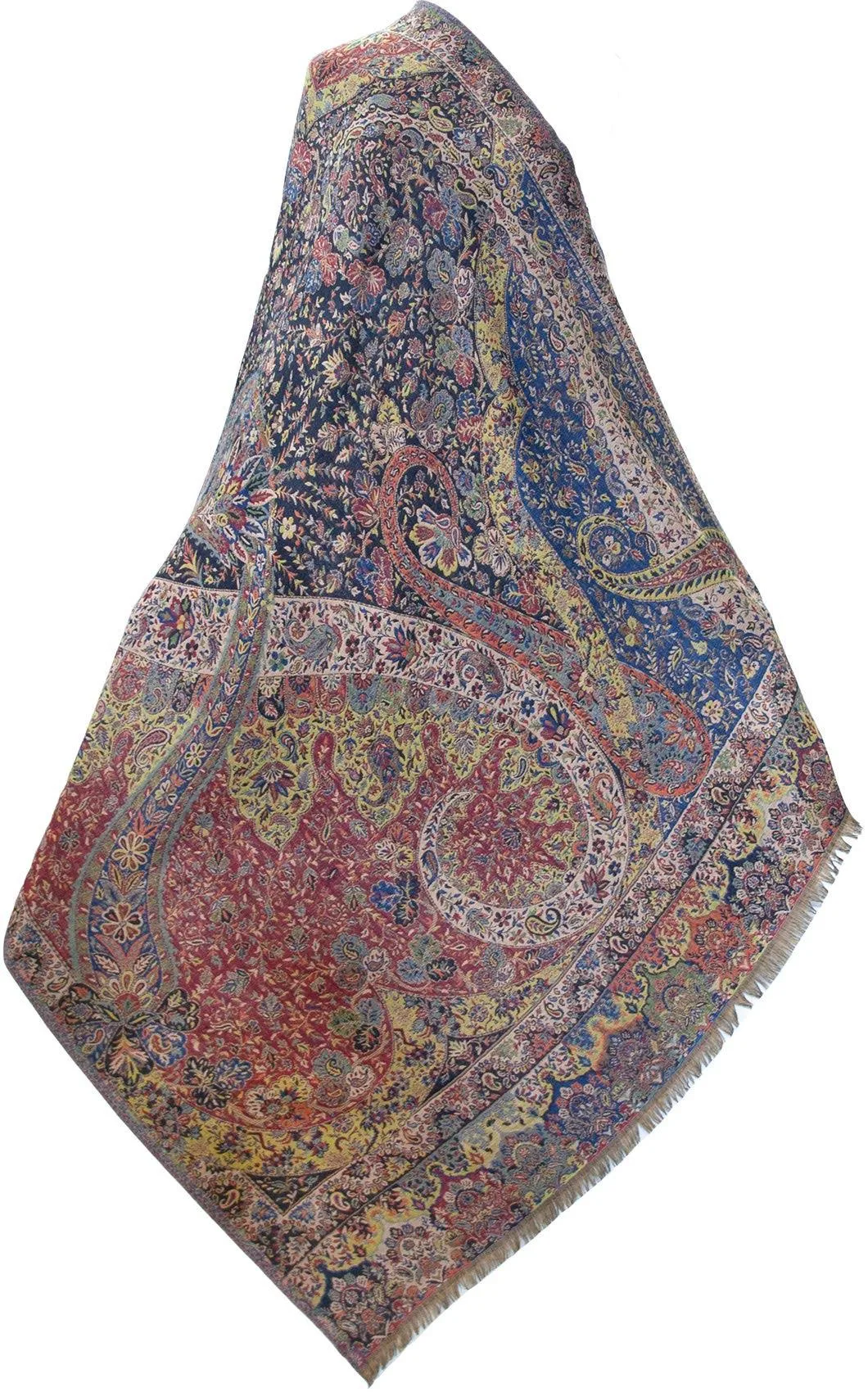 Large, Superior Kani Shawl. Paisley Jamawar from India. Warm, Heavy & Very Detailed