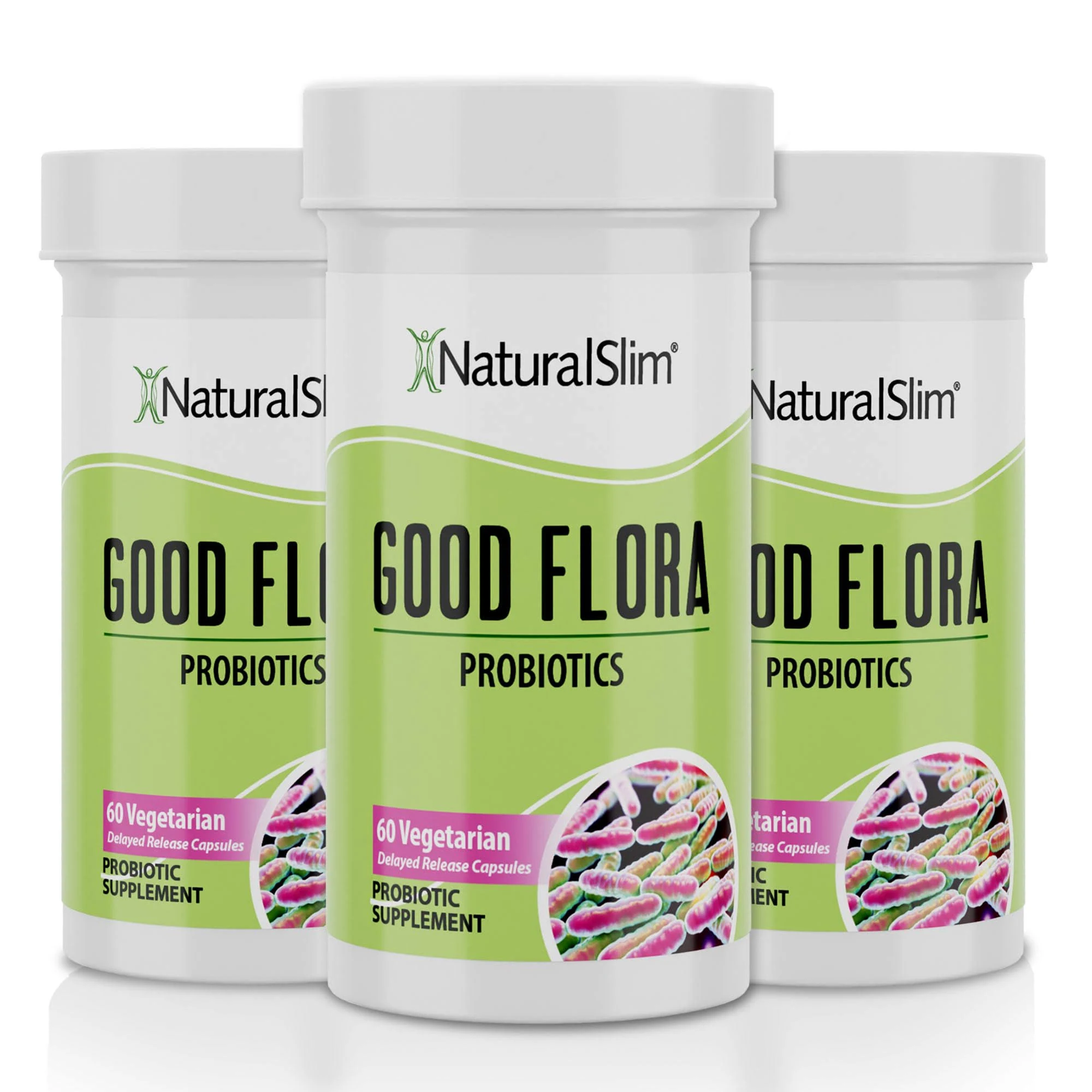 NaturalSlim Good Flora – Probiotics for Digestive Health, Intestinal Flora and Immune Support with Lactobacillus Acidophilus Probiotic | 7 Powerful Probiotic Strains | Gluten Free - 180 Capsules