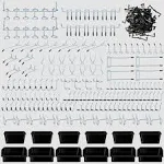 Daanxw 248pcs Pegboard Accessories Organizer Kit, Pegboard Bins, Pegboard Set for Tools, 1/8 and 1/4 inch Pegboard Hooks Assortment, Pegboard Bins,