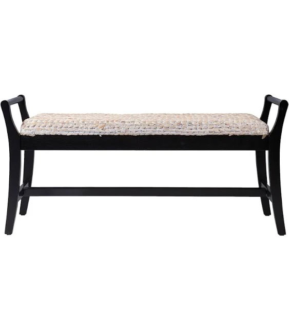 SEI Furniture Standlake Outdoor Bench, Natural, Black