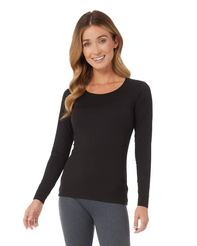 32 Degrees Women's Lightweight Baselayer Scoop Top | Long Sleeve | Form Fitting | 4-Way Stretch | Thermal