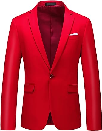 Mogu Mens Slim Fit One Button Casual Blazer Jacket US Size 40 (Label Asian Size ...