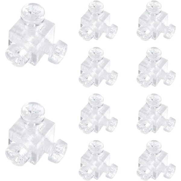 MOROBOR Acrylic Corner Bracket, 10pcs Clear 6-Hole Cube Joint Brace Brackets with Mounting Screws for Reinforcement Connecting Furniture(10MM)