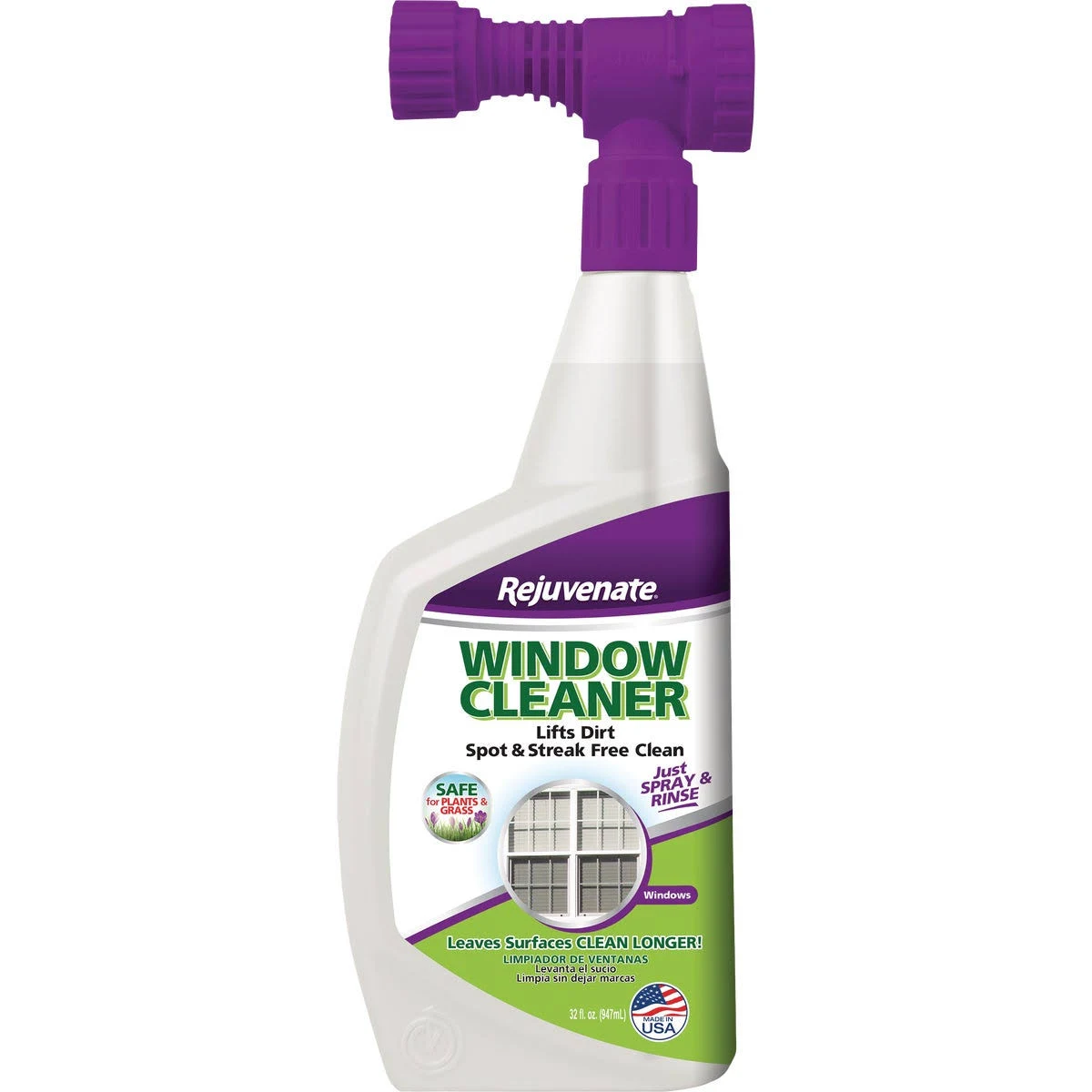 Rejuvenate Outdoor Window Spray and Rinse Cleaner with Hose End Adapte