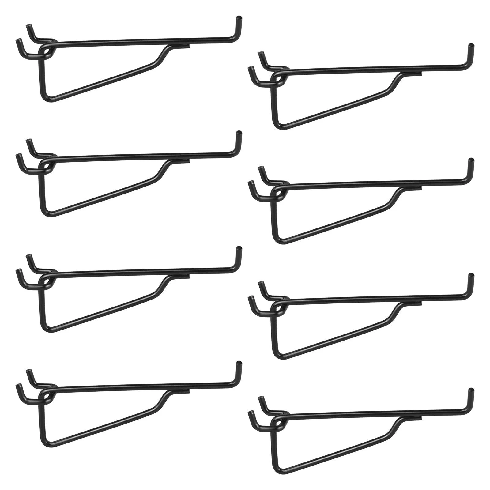 Light Dust 8-Inch Pegboard Shelf Hooks, Heavy Duty 1/4 inch Pegboard Hook Organizer Kit, 8 Pack Shelves and Baskets Brackets, Utility Hooks Set