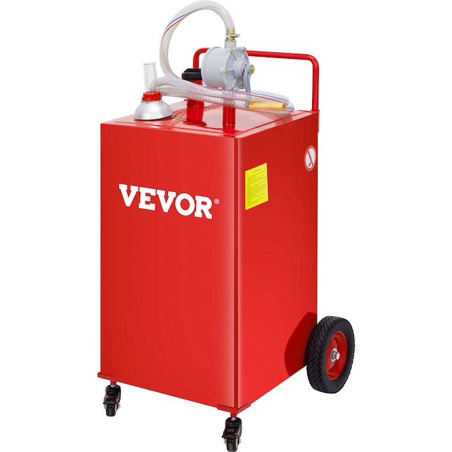 VEVOR 30 Gallon Fuel Caddy Gas Storage Tank & 4 Wheels with Manuel Transfer Pump