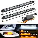 BOODLIED 2Pcs Arrow LED DRL Strip Switchback 12.4Inch Long Super Bright 2835 81S