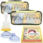 LifeVac Yellow Travel Kit 2 Pack - Portable Suction Rescue Device, First Aid Kit for Kids and Adults, Portable Airway Suction Device for Children and Adults