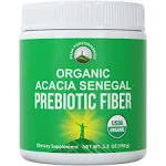 Organic Acacia Senegal Prebiotic Fiber Powder. USDA Organic Plant Based Vegan Prebiotics Supplement for Gut Health. with Digestive Enzymes for Digestion, Roughage Without Bloating, Gas