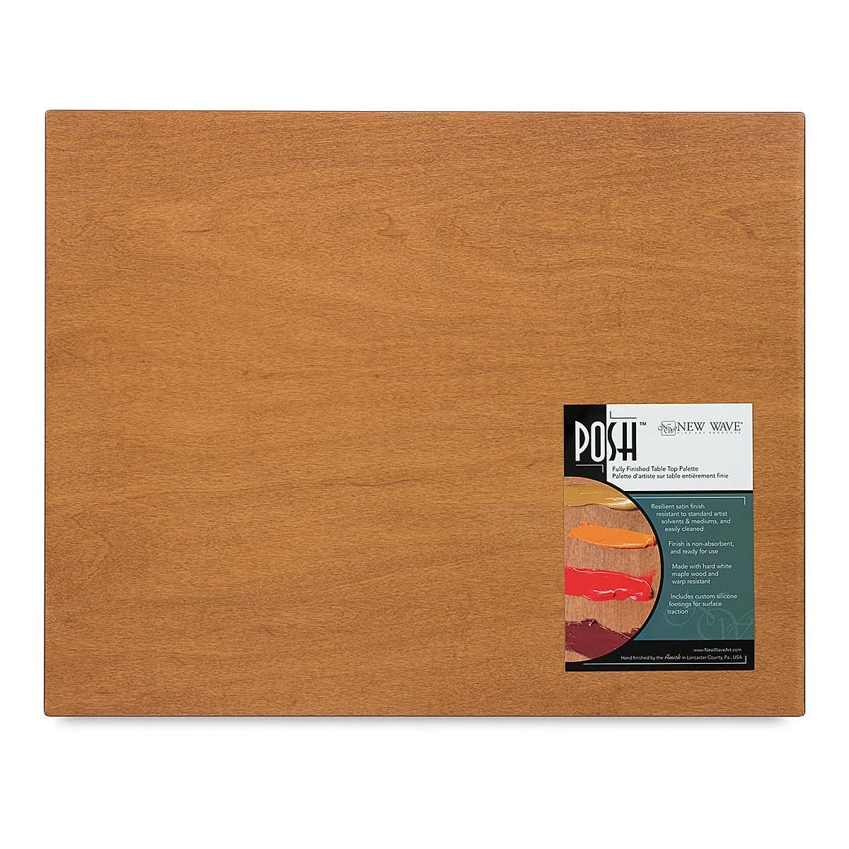 New Wave POSH Tabletop Wood Palette Large - Stained Finish 15.6x19.6in