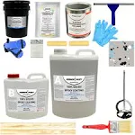 ArmorPoxy 600 Sq ft Commercial Grade, Ultra Thick, 2 Layer 2-Part Medium Gray Epoxy with Decorative Flecks Gloss Concrete and Garage Floor Paint Kit