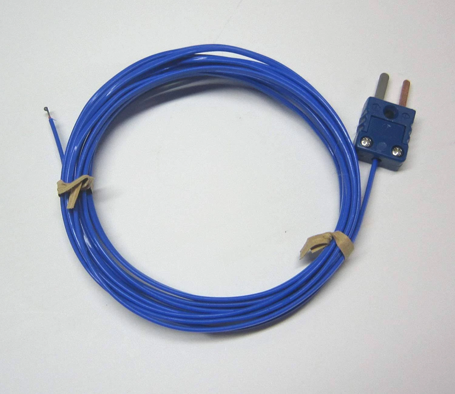 Blue T-Type Thermocouple AWG 24 Wire Sensor Probe with PFA Insulation 500 °F or 260 °C - 3 ft