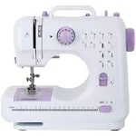 Portable Sewing Machine Mini Electric Household Crafting Mending Sewing Machines Multi-Purpose 12 Built-in Stitches with Foot Pedal for Home Sewing, Beginners, Kids (Purple)