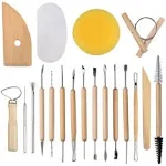 EuTengHao 19Pcs Pottery Tools Clay Sculpting Carving Tool Set Contains Most Essential Wooden Clay Tools for Potters