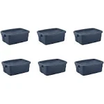 Rubbermaid 10 Gallon Stackable Storage Container, Dark Indigo Metallic (6 Pack) at VMInnovations