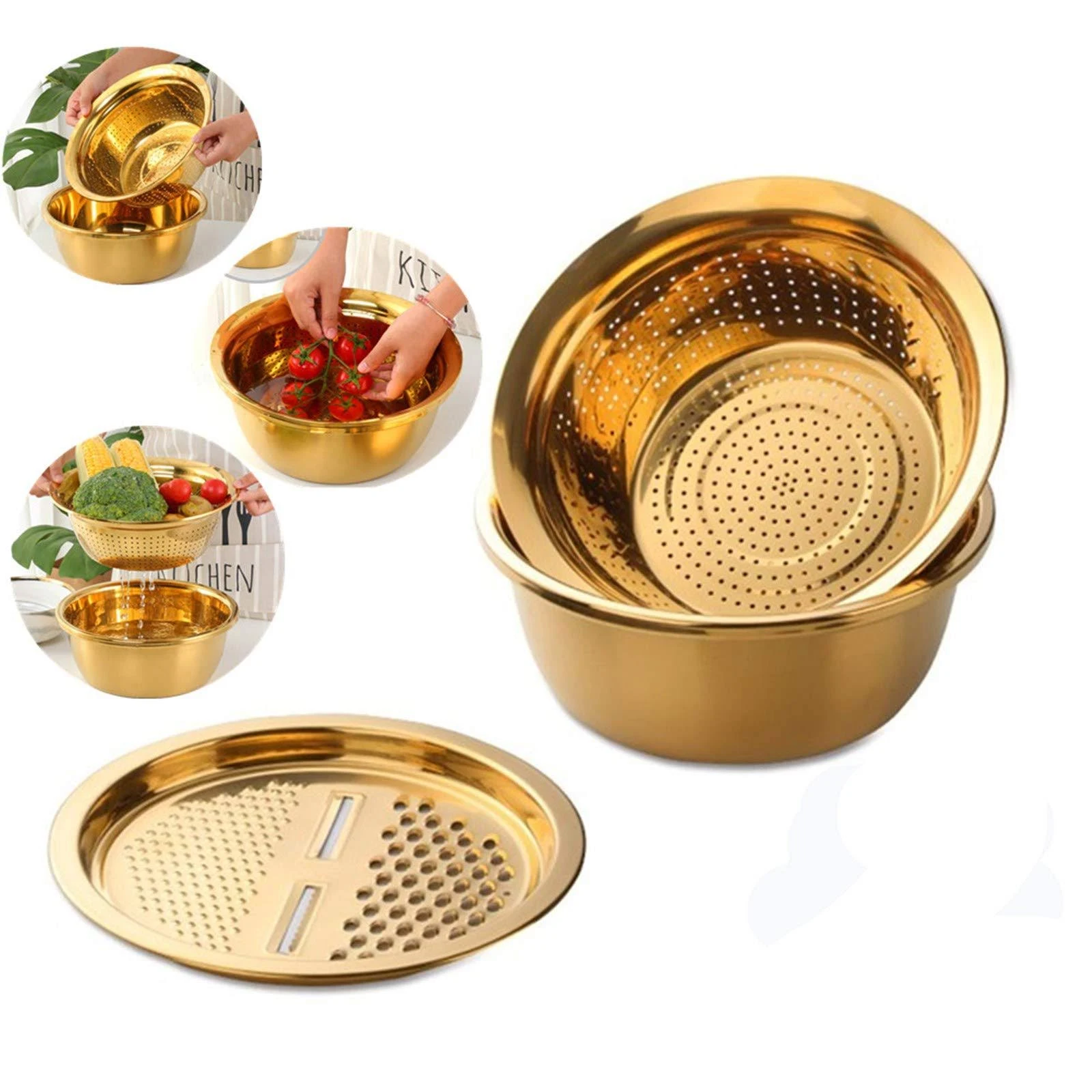 QO BIMOON 3PcSet Colander Set