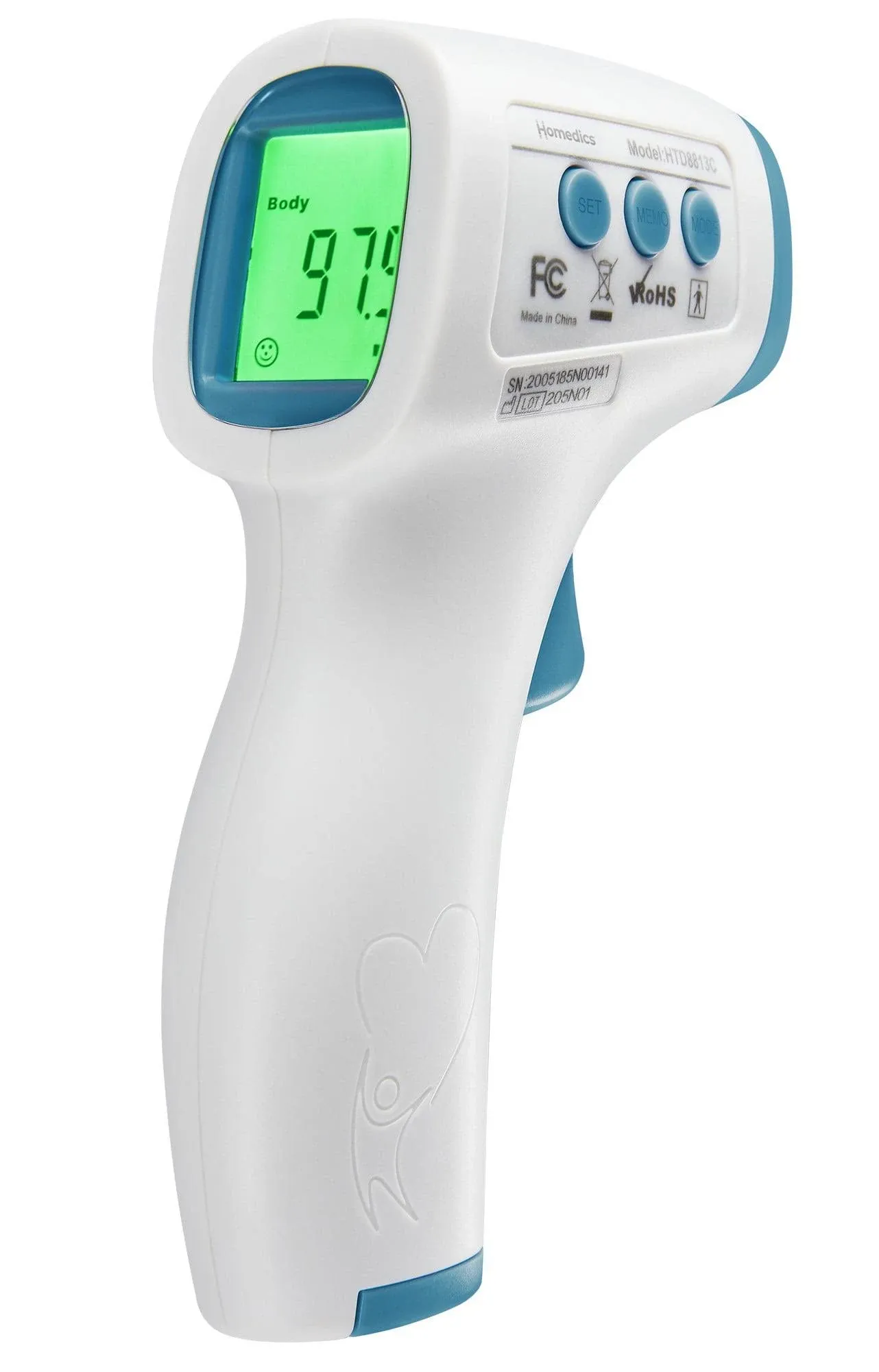 Homedics Non-Contact Digital Infrared Forehead Thermometer for Adults and Kids, Fast Accurate Results, High-Fever Alert with 4-in-1