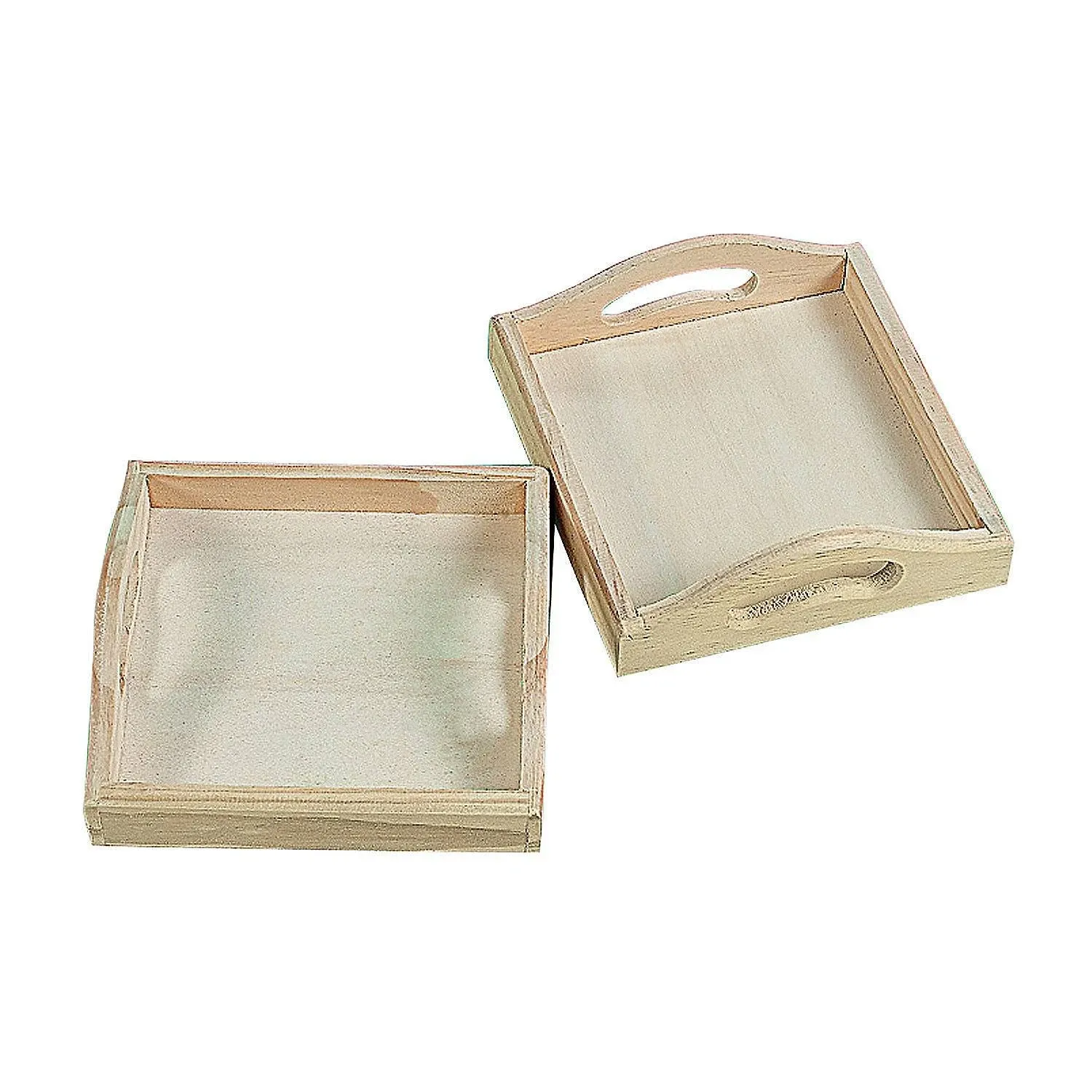 DIY Mini Wood Trays - Set of 12 Unfinished Wood Tray - Paintable Crafts Supplies