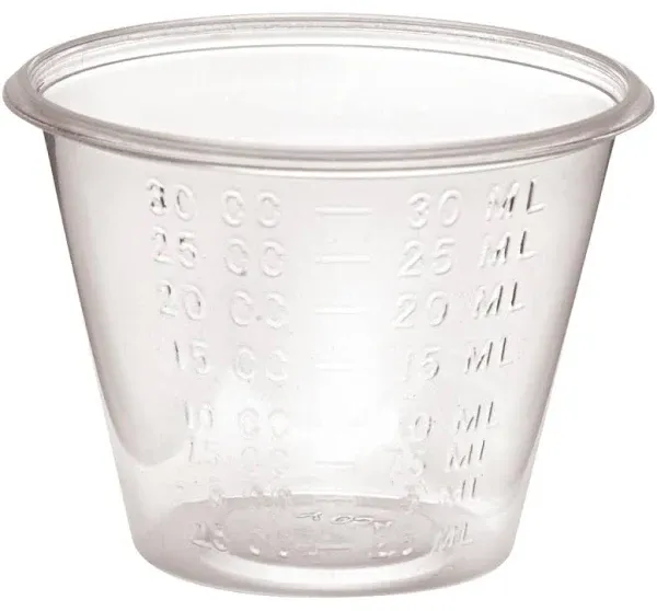 Medline Non-Sterile Graduated Plastic Medicine Cups: 5000 Count, Translucent, 1 oz