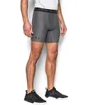 Under Armour Mens HeatGear Armour 2.0 Mid Compression 6 inch Shorts Carbon Heather/Black XXL