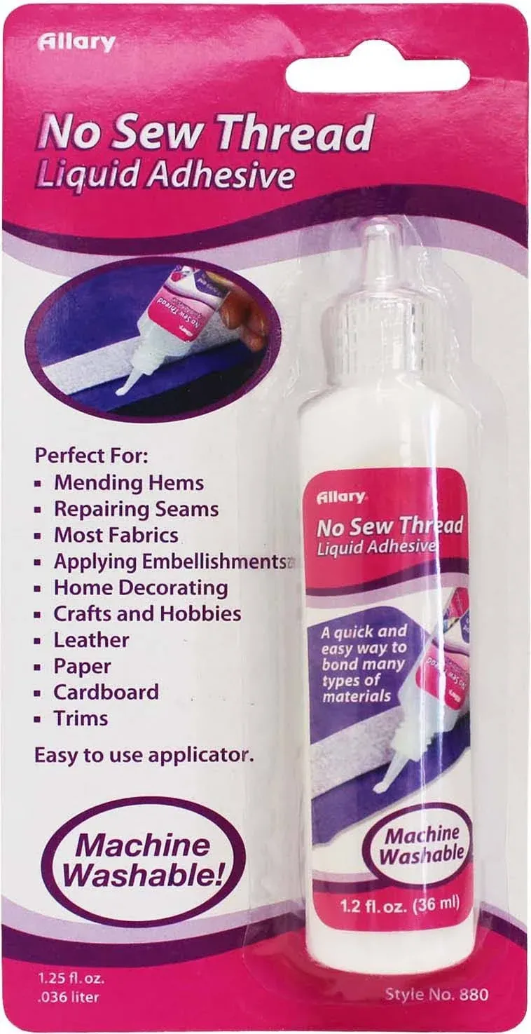 Allary No Sew Thread Liquid Adhesive (1.25 oz) (1.25 Ounce)