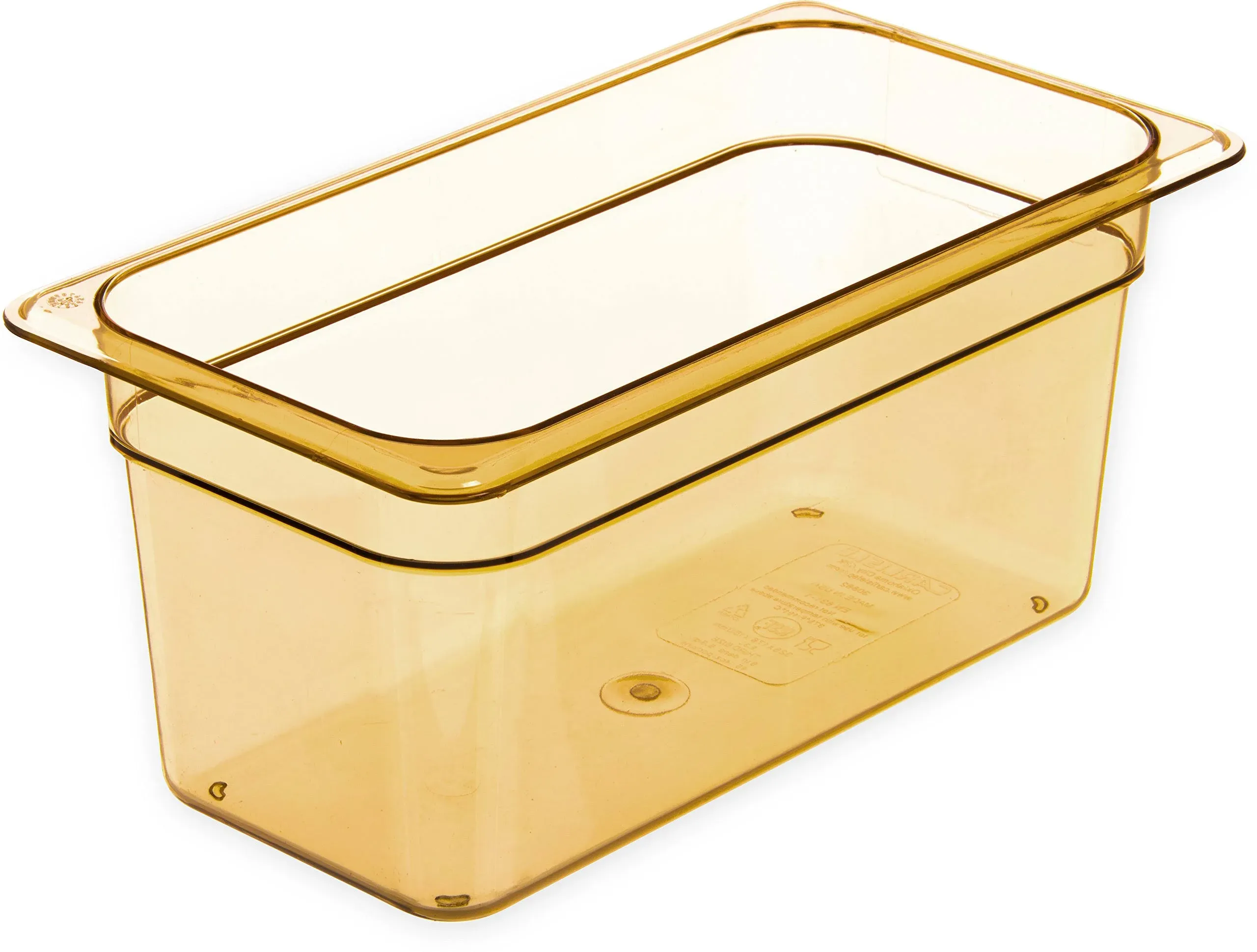 Carlisle StorPlus High Heat Food Pan - 5.7 qt Amber Plastic 3086213