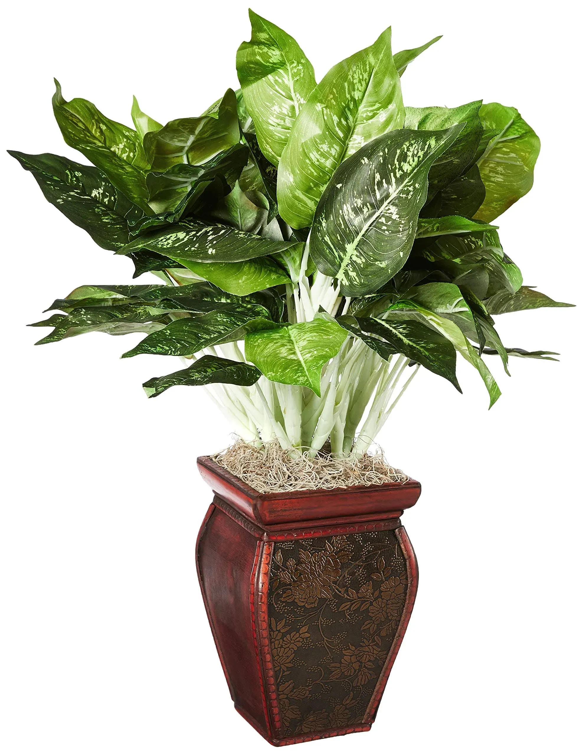 Dieffenbachia w/Decorative Vase Silk Plant