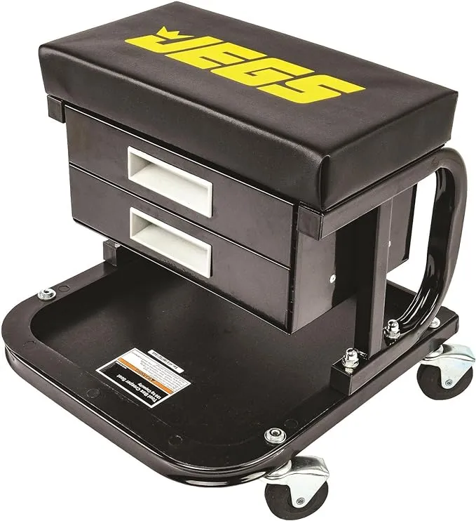 JEGS 81168 Mechanic Seat with Drawers and Tool Tray [300 lb. Capacity]