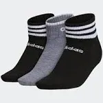 3 Pair Adidas Low Cut Socks, Women&#039;s Shoe Size 5-10, White, Black, Gray