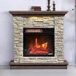 Duraflame Electric Fireplace Wall Mantel - Smoky Gray Stone