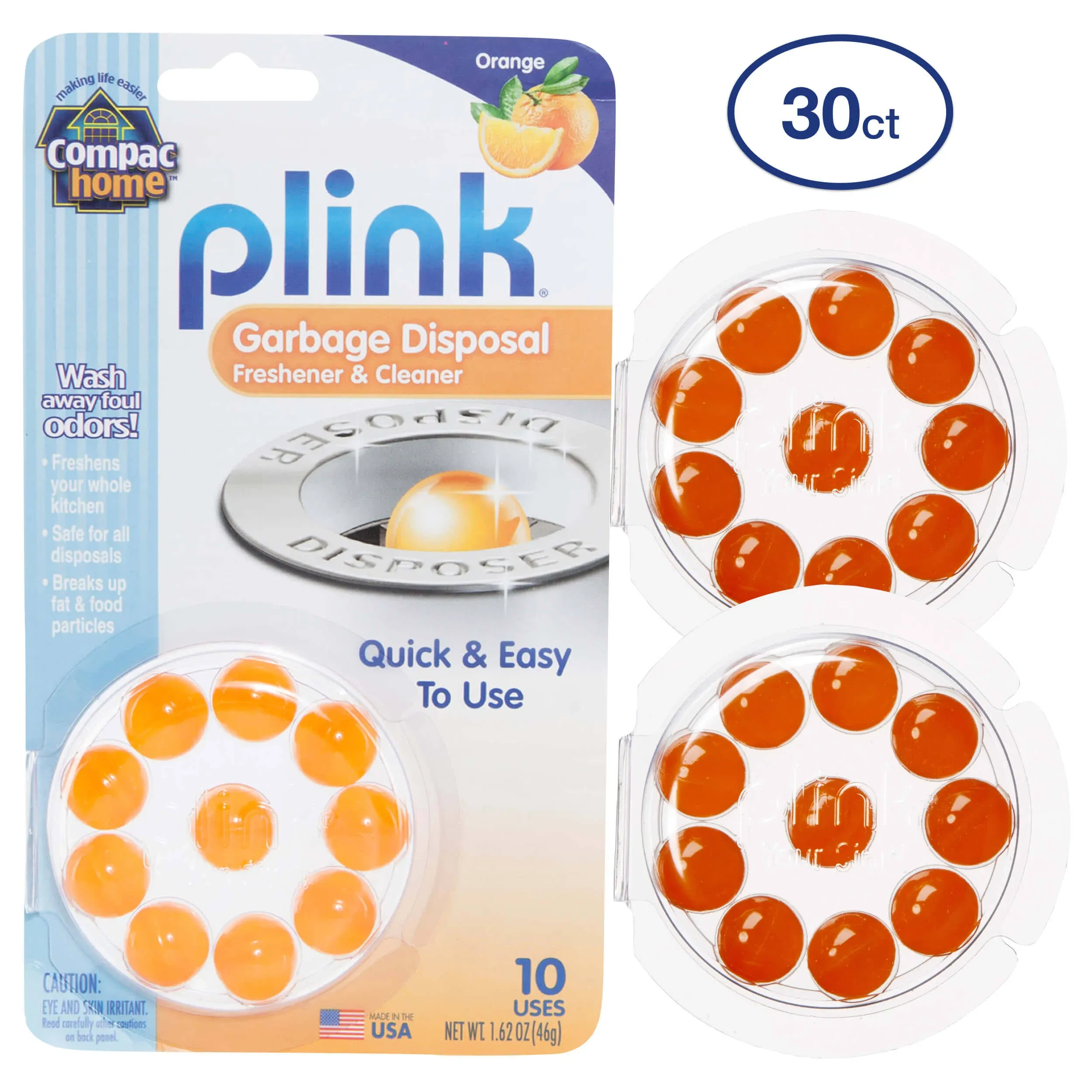 Plink Garbage Disposal Cleaner-Citrus Orange - PCO12T