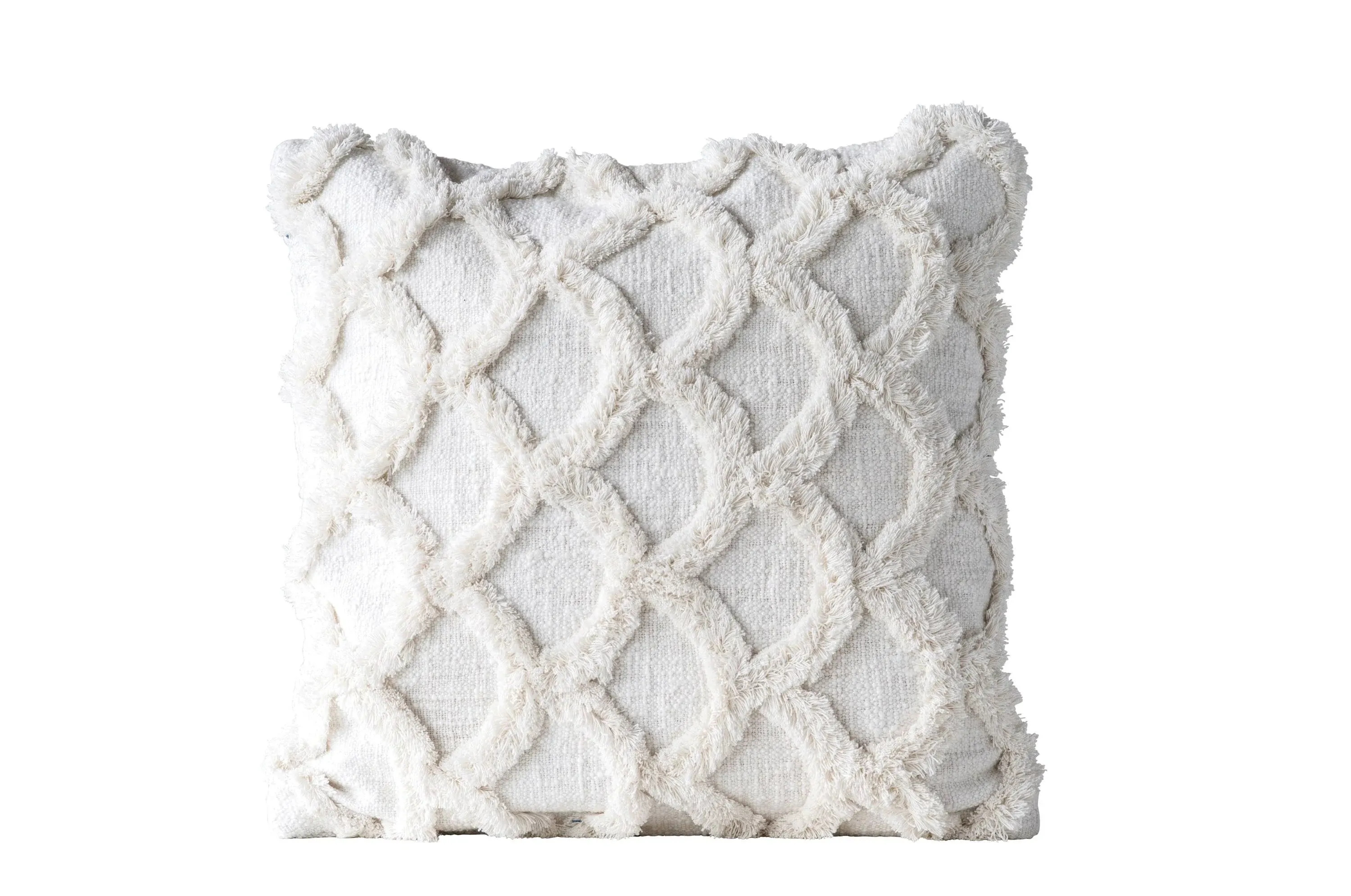 Creative Co-Op White Square Cotton Chenille Pillow