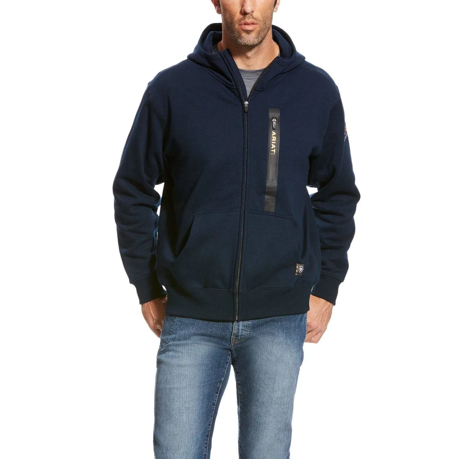 Ariat Mens Rebar Workman Full Zip Hoodie Navy