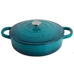 Crock Pot Artisan Enameled Cast Iron 5 Quart Round Braiser Pan with Self Basting