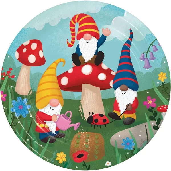 Party Gnomes Paper Plates 24 ct